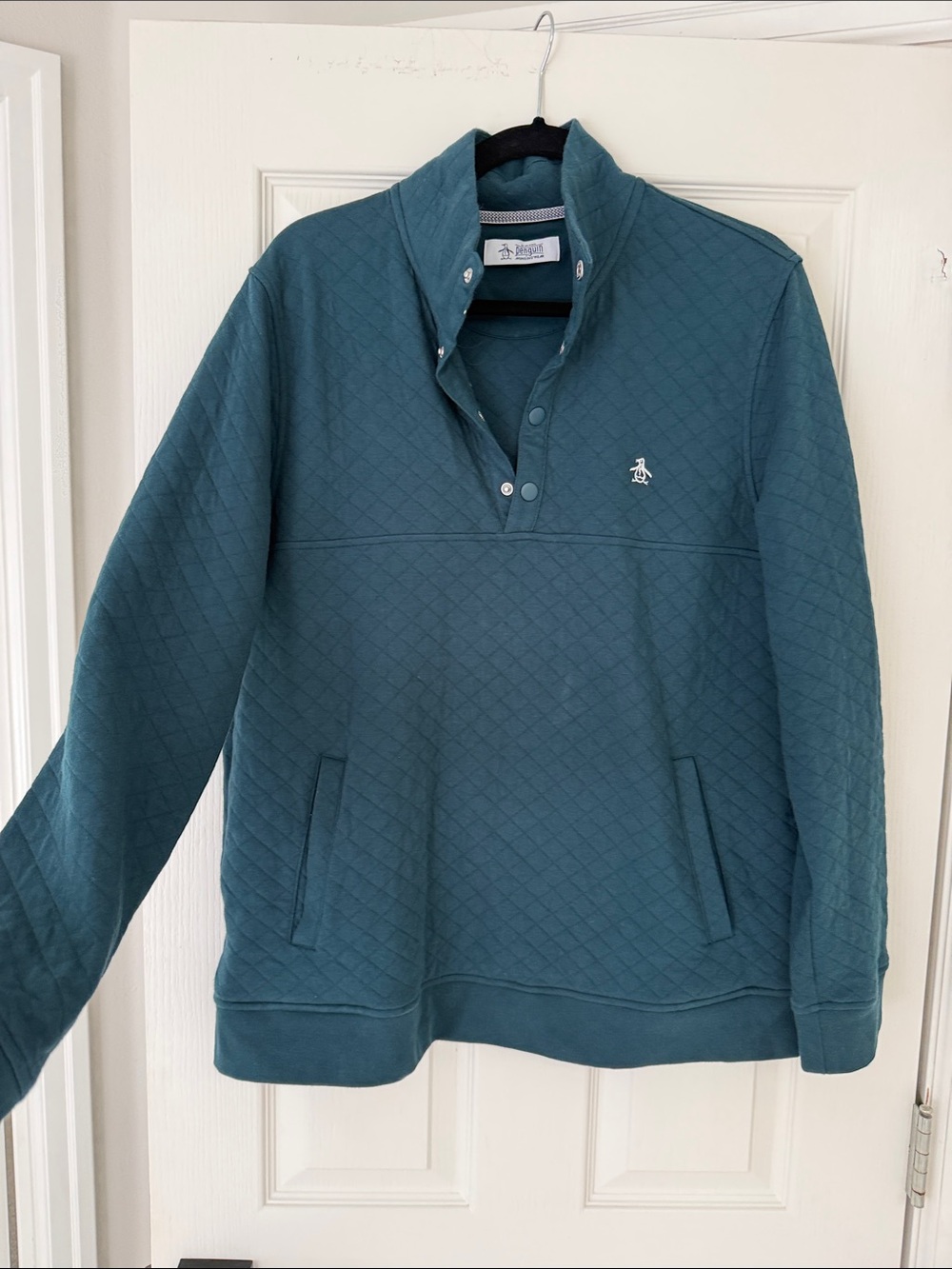 Original Penguin Men's Pullover in Teal- size L